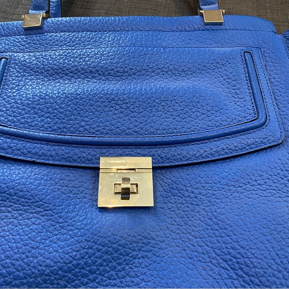 kate spade Thatcher Everett Way Royal Blue Pebble Leather Tote Bag-WKRU 3705-GUC - Picture 3 of 9